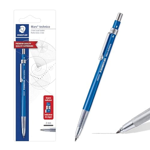 STAEDTLER Mars Tehnical Mechanical Pencil, 2mm (#2) Lead Holder with Built-in Sharpener - Drawing & Sketching Pencil with Metal Clip & Push-Button Lead Advance - Image 1