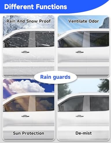 Breejoy in-Channel Rain Guards Fit for Truck Chevy Silverado 1500/GMC Sierra 1500 2019-2025 Crew Cab Window Rain Guards Visors Vent Visors Window Deflector Vent Shades Car Accessories -4 pcs - Image 4