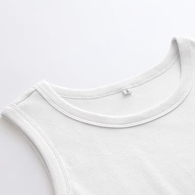 ANRABESS Womens Sleeveless High Neck Tank Tops Fashion Summer Casual Basic Slim Fit Ribbed Racerback Top Shirt Clothes White-M - Image 3