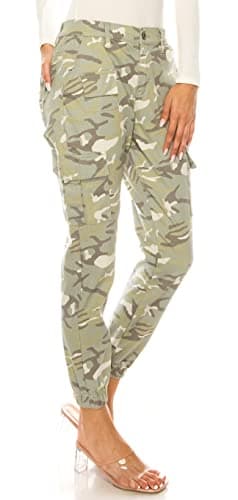 Double Denim January 5th High Waisted Cargo Joggers Pants for Women – Baggy Fleece-Lined Casual Sweatpants with Pockets Streetwear SCP-2049 Light Camo M - Image 2