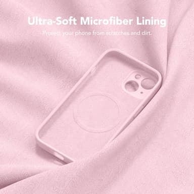 SuydanBox Magnetic for iPhone 15 Case, Compatible with MagSafe, [Screen Protector + Full Camera Protection], Silicone Shockproof Anti-Scratch Protective Phone Case for iPhone 15 6.1", Chalk Pink - Image 6