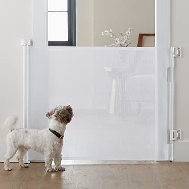 Cumbor 2 Pack Safety Gate Retractable Gates for Stairs, Mesh Dog Gate for The House, Wide Pet Gate 33" Tall, Extends to 55" Wide, Long Gates for Doorways, Hallways, Indoor/Outdoor(White) - Image 6