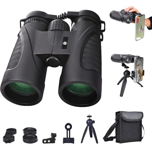 Elevon 12x42 HD Binoculars for Adults, High Powered Lightweight Binoculars Set with Phone Adapter & Tripod BAK4 Prism for Bird Watching Hunting Travel Stargazing - Image 1
