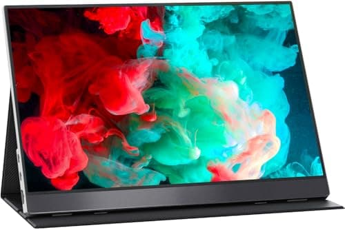 VisionOwl Portable Monitor-15.6 Inch Travel Screen FHD 1080P FreeSync Frameless USB-C Computer Display with Type-C HDMI Speakers for Laptop PC Mac Surface PS4/5 Xbox, with Cover Stand, VESA Mountable - Image 1