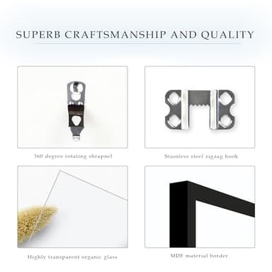 Fisnish 20x28 Picture Frame, Black 20 x 28 Poster Frame for Horizontal or Vertical Wall Mounting, 1 Pack - Image 6