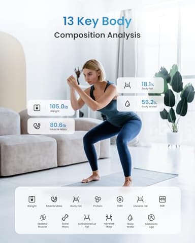 RENPHO Smart Scale for Body Weight, Digital Bathroom Scale BMI Weighing Bluetooth Body Fat Physician Scale, Body Composition Monitor Health Analyzer with Smartphone App, 400 lbs - Elis 1 - Image 3