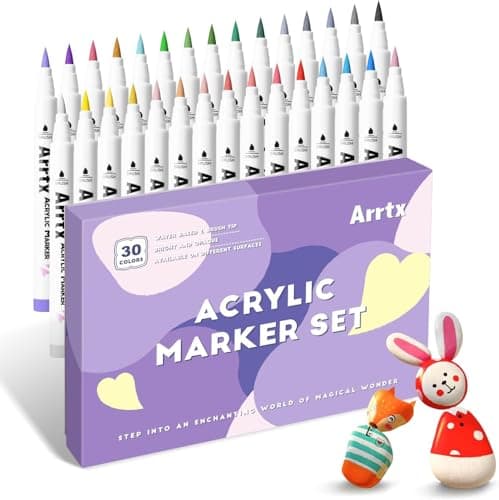 Arrtx 30 Colors Acrylic Paint Pens for Rock Painting, Art Supplies, Fabric Paint, Waterproof Paint DIY - Image 1