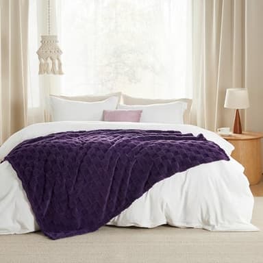 Bedsure GentleSoft Purple Throw Blanket for Couch - Super Soft Cozy Blankets Gifts for Women Men Girls, Cute Small Fleece Throws for Bedroom Home Decor, 50x70 Inches - Image 7