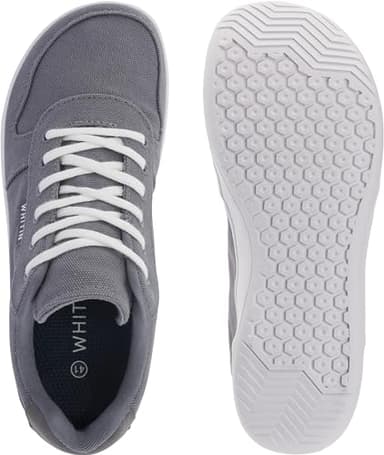 WHITIN Extra Wide Toe Box Barefoot Sneakers for Men Minimalist Minimus Zero Drop Sole Shoes Size 12 Width Fit 12W Gym Walking Grey White 46 - Image 5