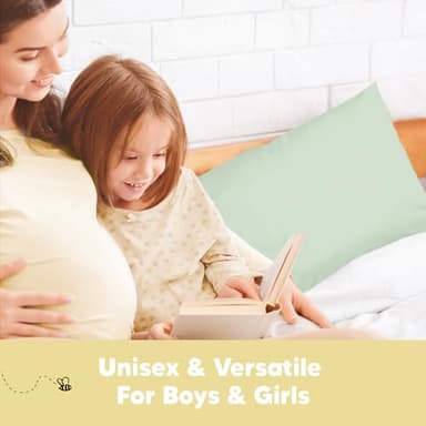 KeaBabies Toddler Pillowcase 13"x18" - Organic Cotton Toddler Pillowcase for Kids, Boys, Girls, Soft & Durable Cotton Cover for Miniature Sleepy Pillows, Cute Colors, Pillow Sold Separately (Sage) - Image 9