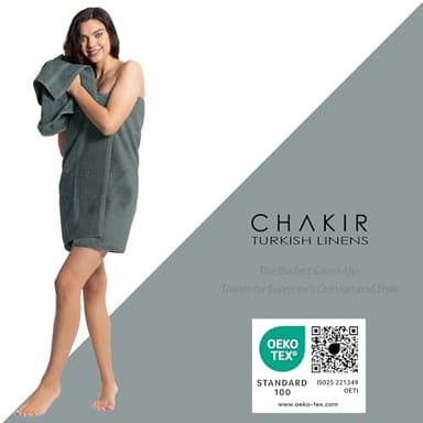 Chakir Turkish Linens | Hotel & Spa Quality 100% Cotton Premium Turkish Towels | Soft & Absorbent (4-Piece Bath Towels, Dark Gray) - Image 3