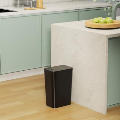 N. NETDOT 3 Pack 10 Liter Small Trash Can with lid, 2.6 Gallon,Garbage Can Slim Trash Bin Waste Basket for Bathroom,Kitchen,Bedroom,Living Room,Office,Laundry - Black - Image 7