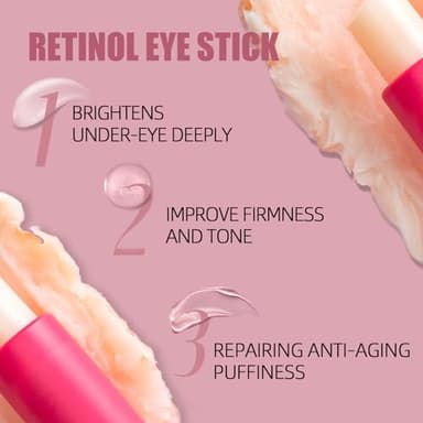 Soulight Retinol Eye Stick, Anti-Aging Eye Cream, Skincare for Wrinkles, Dark Circles, Puffiness - Retinol Eye Balm Moisturizes, Softens& Nourish Skin (Vanilla) - Image 2