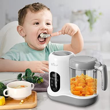 BEAR 2024 Baby Food Maker | One Step Baby Food Processor Steamer Puree Blender | Auto Cooking & Grinding | Baby Food Puree Maker with Self Cleans | Touch Screen Control, White - Image 7