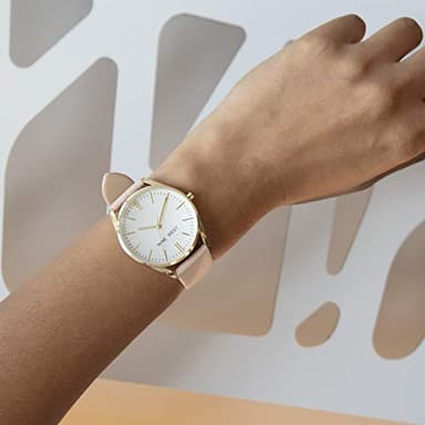 Nine West Women's NW/1994WTPK Gold-Tone and Pastel Pink Strap Watch - Image 6