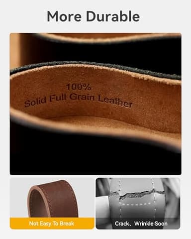 CHAOREN Leather Ratchet Belt Men 2 Pack - Customizable Fit, Effortless Style (35mm) - Image 3