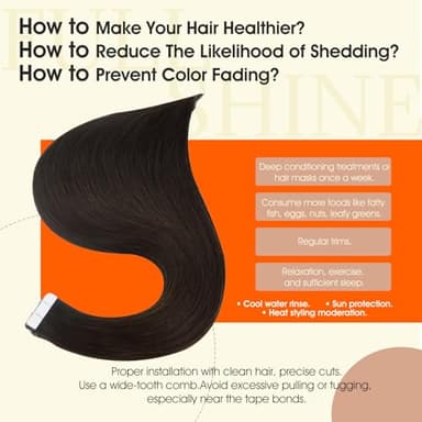 Full Shine Tape in Hair Extensions Human Hair Darkest Brown 24 Inch Seamless Tape in Extensions Brazilian Remy Hair Skin Weft Hair 20 Pieces 50 Grams Color 2 Glue Human Hair Extensions for Wedding - Image 3