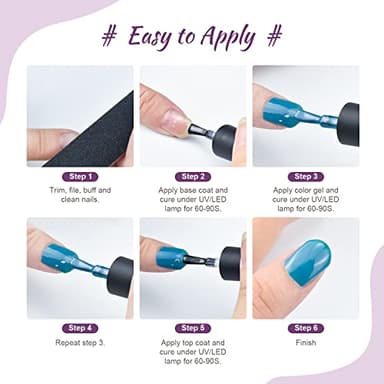 JODSONE Gel Nail Polish Kit 60 PCS with U V Light Soak off Base Top Coat 55 Shine Colors Gel Nail Kit Bright and Dark Brown Wine Red Series Manicure Set for Women and Girls - Image 5