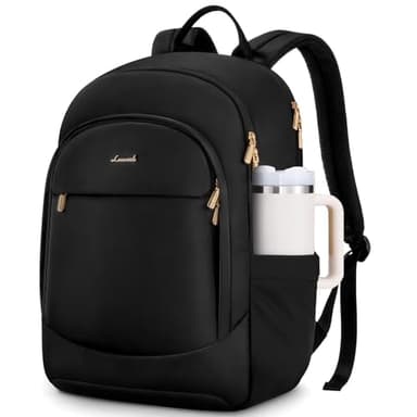 LOVEVOOK Laptop Backpack for Women, 15.6 Inch Work Backpack Purse, Large Capacity Stylish Daypack, Business Computer Bag, Travel Backpack for College, Black - Image 1