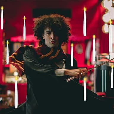 LUSHARBOR Floating Candles with Wand, 20 Pack 2 Wands Halloween Magic Hanging Candles Flameless Floating Candles Battery Operated for Halloween Decorations Gift Idea - Image 6