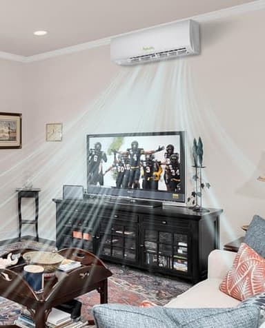 Wifi Enabled 9,000 BTU Mini Split Air Conditioner & Heater, 19 SEER2 115V Split AC Unit Ductless Inverter System with Heat Pump, Installation Kits - Cools Rooms up to 450 Sq.Ft - Image 9