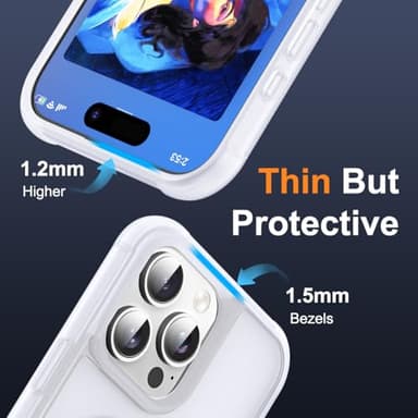 SKYLMW Compatible with iPhone 16 Pro Case with Invisible Magnetic O-Ring Stand Military-Grade Phone Case for iPhone 16 Pro 6.3" [Compatible with Mag-Safe][Great Grip Feeling],Translucent - Image 6