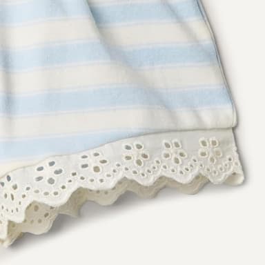Amazon Essentials x Sofia Grainge Baby Girls' Eyelet Short & Top Set, Pale Blue Bold Stripe, 3-6 Months - Image 3