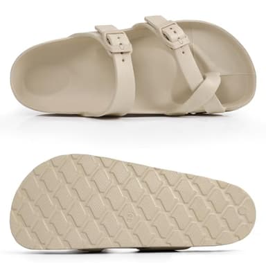 Goosecret Women's Platform Sandals with Arch Support Comfortable Foam Slides Summer Beach Sandals with Adjustable Buckle Nude, 37 - Image 3