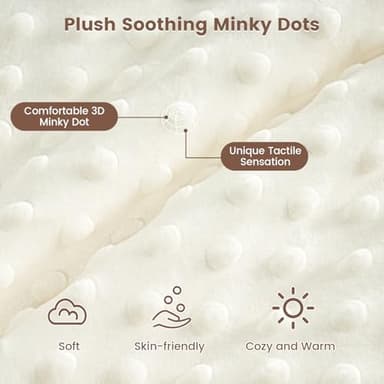PHF Baby Sleep Sack 2.5 TOG with Plush Minky Dot, 0-6 Months Winter Baby Wearable Blanket with 2-Way Zipper, Warm Comfy Quilted Cotton Sleeping Bags, 3-Layers Design Sleep Sack, Small Size, Cream - Image 4