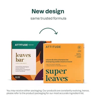 ATTITUDE Volume & Shine Shampoo Bar, Natural Origin, for Thin and Flat Hair, Soy Protein & Red Clay, EWG Verified & Clean Ingredients, Vegan, Orange Blossom & Eucalyptus, 4 Oz - Image 2