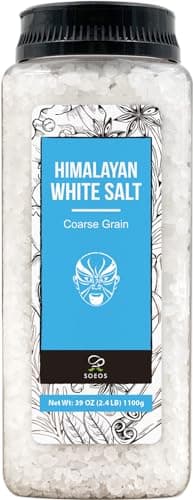 Soeos Himalayan White Salt, Coarse Grain, 39 oz (2.4 Pound), Non-GMO and Nature Himalayan Salt, Sea Salt for Grinder Refill, Healthier Table Salt Substitute (Pack of 1) - Image 1