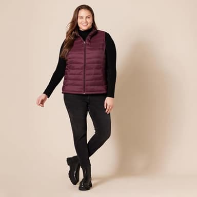 Amazon Essentials Women's Lightweight Water-Resistant Packable Puffer Vest, Burgundy, X-Large - Image 8