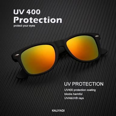 KALIYADI Polarized Sunglasses for Men and Women Matte Finish Sun glasses Color Mirror Lens UV Blocking (3 Pack) - Image 3