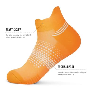 PAPLUS Ankle Compression Socks for Women 6 Pairs, Running Socks with Heel Tab, Cushioned Low Cut Athletic Socks - Image 4