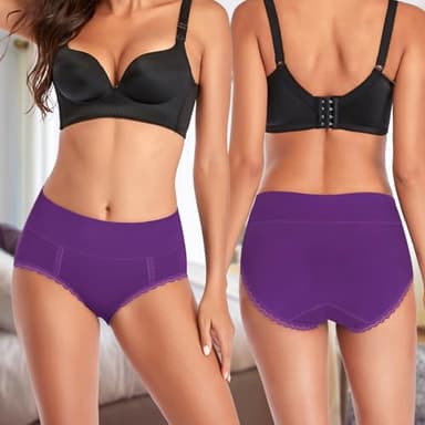 MISSWHO High Waisted Underwear Womens Cotton C Section Postpartum Stretch Panties Tummy Control Briefs Ladies Size Medium 6 Pack - Image 2