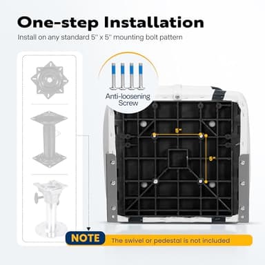 VIVOHOME Folding Low Back Boat Seats 2 Pack, Waterproof Boat Captain Chairs, 4 Mounting Screws Included, White and Gray - Image 6