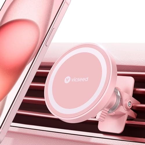 VICSEED for MagSafe Car Mount [Upgraded Strongest Magnet Power] Magnetic Phone Holder for Car Vent 360 Adjustable Magnetic Car Phone Holder Mount for iPhone 15 14 13 12 Pro Max Plus Mini, Pink - Image 1