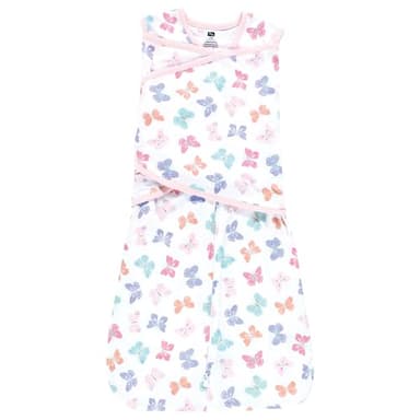 Hudson Baby Infant Girl Convertible Swaddle Sleep Sack, Pastel Butterfly, 3-9 Months - Image 1