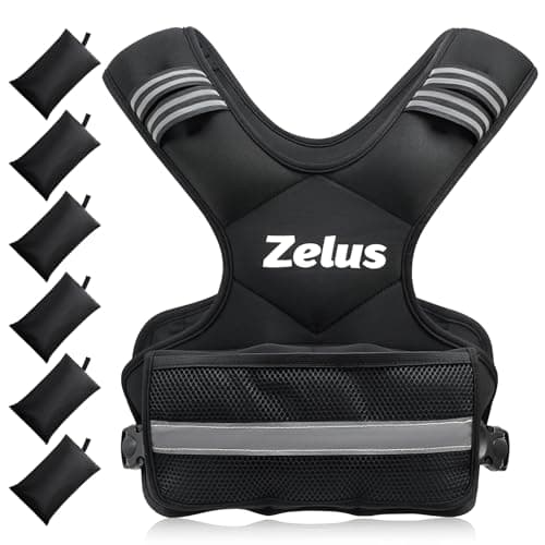 ZELUS Weighted Vest for Men and Women | 4-10lb/11-20lb/20-32lb Vest with 6 Ironsand Weights for Home Workouts | Adjustable Body Weight Vest Exercise Set for Cardio and Strength Training (11-20 lb.) - Image 1