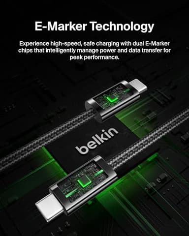 Belkin USB C to USB C Cable, 6.6ft, 240W - Type C Charger, iPhone Charger Cord, Soft, Braided, Flexible for iPhone 17, Galaxy S25, Pixel 10, MacBook, Chromebook, iPad Pro, Switch Steam Deck – Black - Image 5