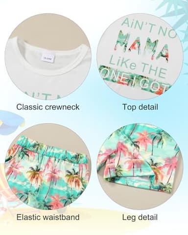 YUEMION Toddler Baby Boy Summer Outfit Baby Boy Clothes Short Sleeve T-Shirts Top + Shorts 2Pcs Boy Clothing Casual Set(White, 18-24 Months) - Image 5