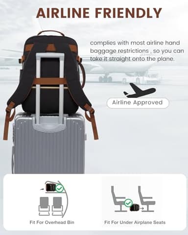 LOVEVOOK 56L Travel Backpack for Women & Men, Airline Approved Carry On Luggage with 3 Packing Cubes, TSA Overnight Bags, Waterproof Personal Item Bag, Weekender Essentials Backpacks fits 17" Laptop - Image 4