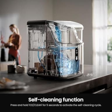 Kismile Nugget Ice Makers Countertop,Portable Ice Machine with Crushed Ice, 35lbs/Day,Self-Cleaning,One-Click Operation for Home Use(Black) - Image 4