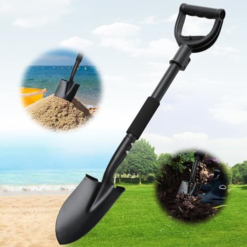 Garden Shovel, 31 Inch Small Garden Shovel, Light Weight Metal Gardening Flat Small Digging Shovel Spade for Kids, Planting, Gardening, Camping, Car, Mini Shovel- 6 Inch Wide Spade - Image 1