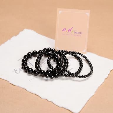 AD Beads Handmade Gemstone Stretch Elastic Bracelet Crystal Healing Reiki Nature's Beauty and Spiritual Essence Unisex (4mm, Black Tourmaline (Best protection)) - Image 4