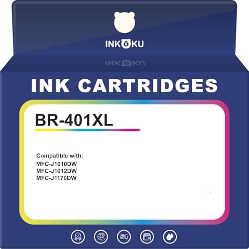 INKOKU LC401XL Compatible for Brother LC401 Ink Cartridges High Yield Work with Brother MFC-J1010DW MFC-J1012DW MFC-J1170DW Printer (Black Cyan Magenta Yellow, 4 XL Combo Pack) - Image 1