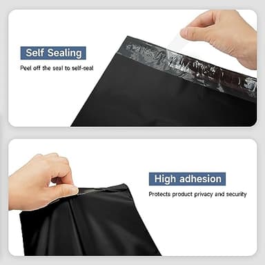 KKBESTPACK 1000 Poly Mailers 10x13 Shipping Bags for Small Business – Self Sealing Package Envelopes Black - Image 4