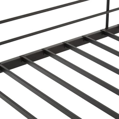 VINGLI Full Size Loft Bed Kids Loft with 2 Stairs Design,Space-Saving Double Bed for Teens, Adults, Heavy Duty Metal Square Slat, No Box Spring Needed,Black - Image 7