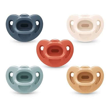 NUK Timeless Comfy Pacifier | 100% Silicone, One-Piece Design | BPA-Free, Gentle on Baby’s Skin | 5-Pack, for 0-6M - Image 1