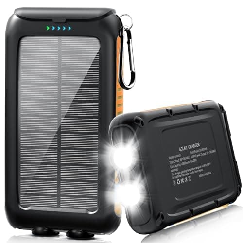 Kepswin Solar-Charger-Power-Bank-20000mAh Portable Solar Phone Charger with LED Flashlight/USB C Waterproof External Backup Battery Pack for All Cell Phones & Electronic Devices - Image 1
